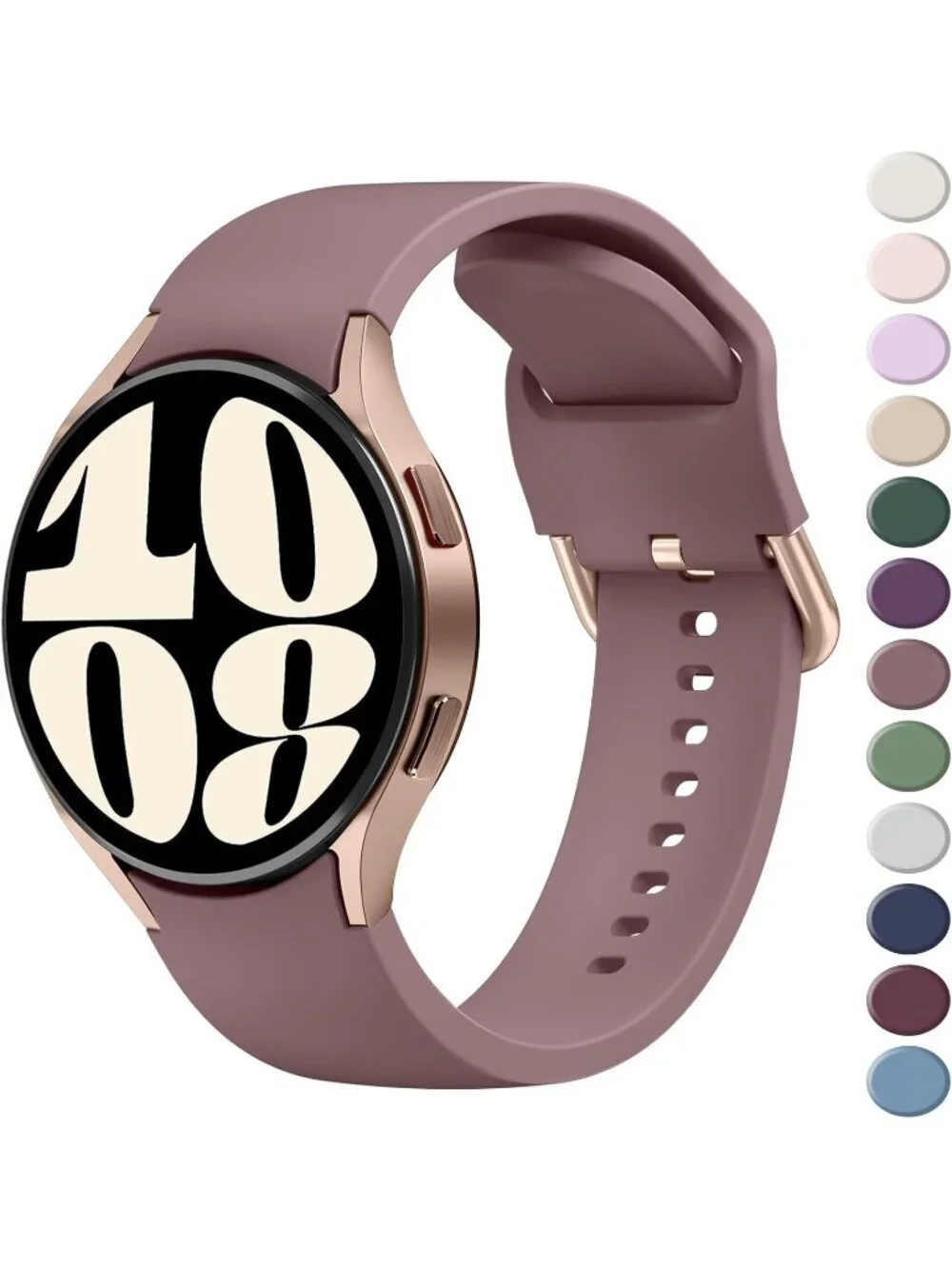 Unisex Smoke Violet Analog Soft Silicone Replacement Strap Samsung Galaxy Watch